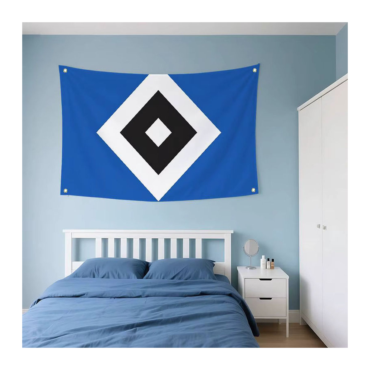 Personalisierte H-Hamburger-r SV Flagge als mehrfarbige Textil-Dekoration für Innen und Außen - Bild 2