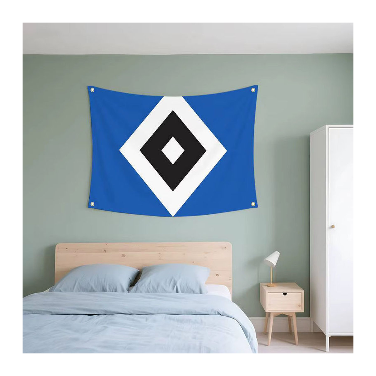 Personalisierte H-Hamburger-r SV Flagge als mehrfarbige Textil-Dekoration für Innen und Außen - Bild 4