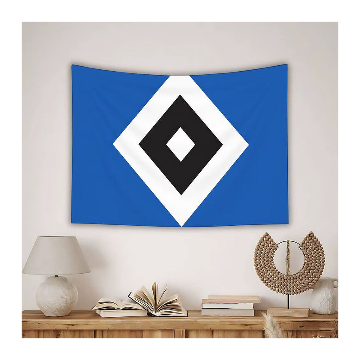 Personalisierte H-Hamburger-r SV Flagge als mehrfarbige Textil-Dekoration für Innen und Außen - Bild 6