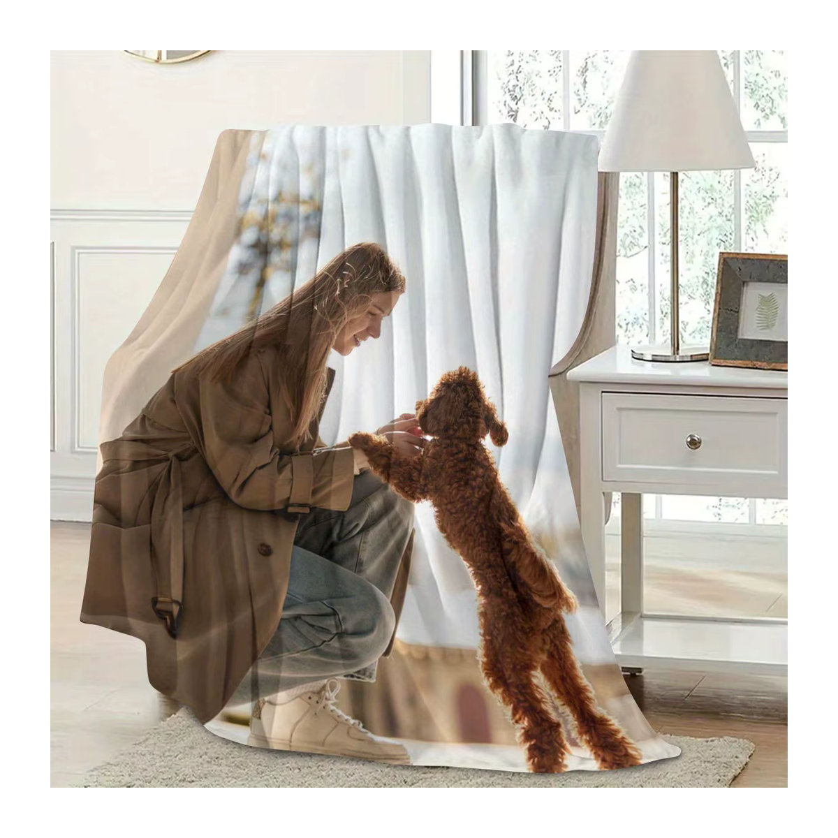 Personalisierte Haustierdecke von Sandra Rich mit eigenem Foto für Hunde und Katzen, warme Fleece-Decke in Mehrfarbig - Bild 4