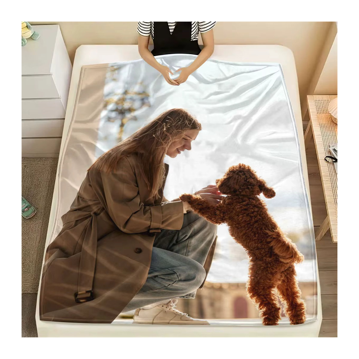 Personalisierte Haustierdecke von Sandra Rich mit eigenem Foto für Hunde und Katzen, warme Fleece-Decke in Mehrfarbig - Bild 5