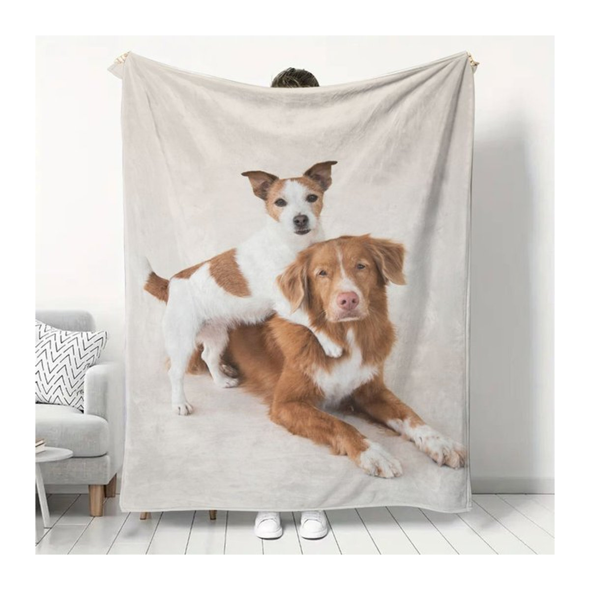 Personalisierte Haustierdecke von Sandra Rich mit eigenem Foto, mehrfarbige Flanell-Fotodecke für Hunde und Katzen, warm und komfortabel - Bild 1