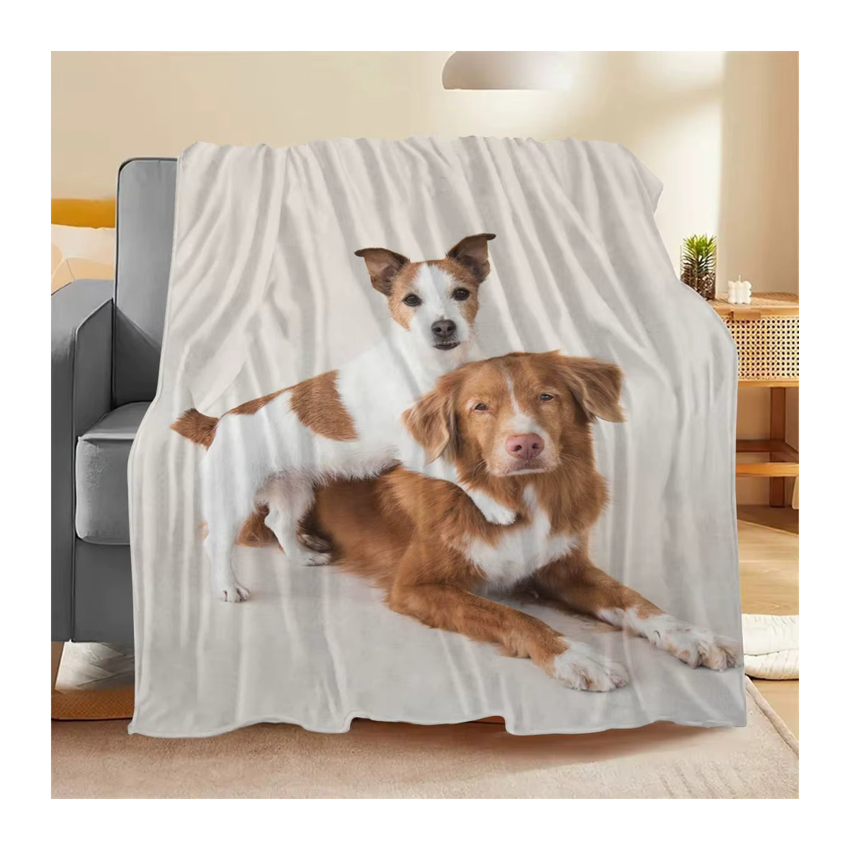 Personalisierte Haustierdecke von Sandra Rich mit eigenem Foto, mehrfarbige Flanell-Fotodecke für Hunde und Katzen, warm und komfortabel - Bild 2