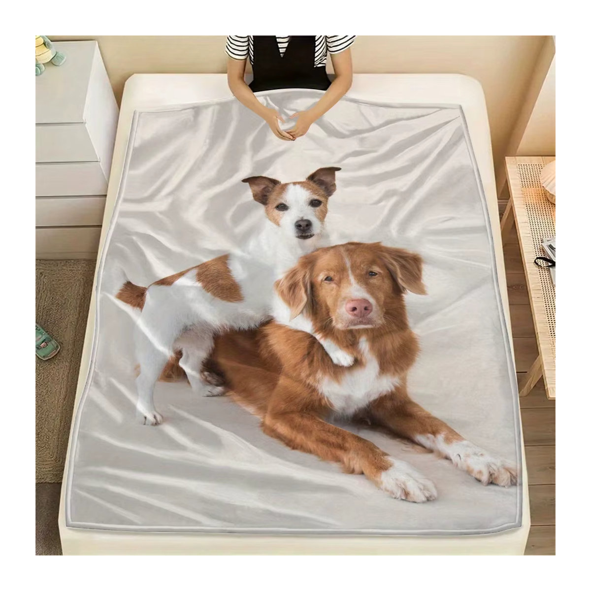 Personalisierte Haustierdecke von Sandra Rich mit eigenem Foto, mehrfarbige Flanell-Fotodecke für Hunde und Katzen, warm und komfortabel - Bild 6