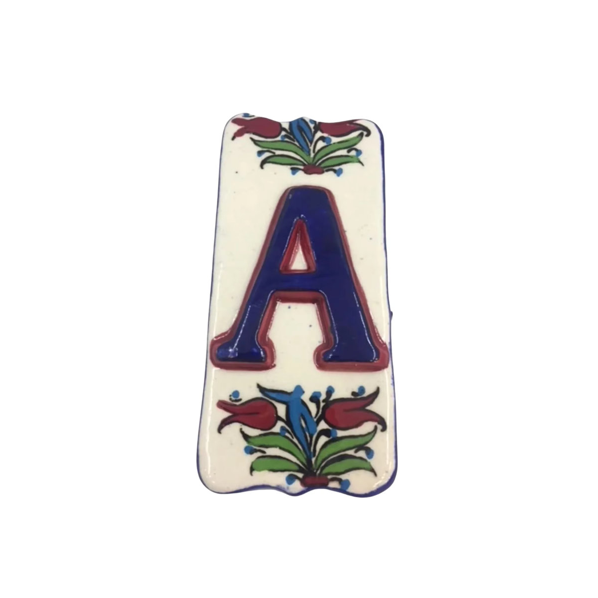Personalisierte Keramik Hausnummern-Plakette mit floralem Design in Weiß - Bild 2