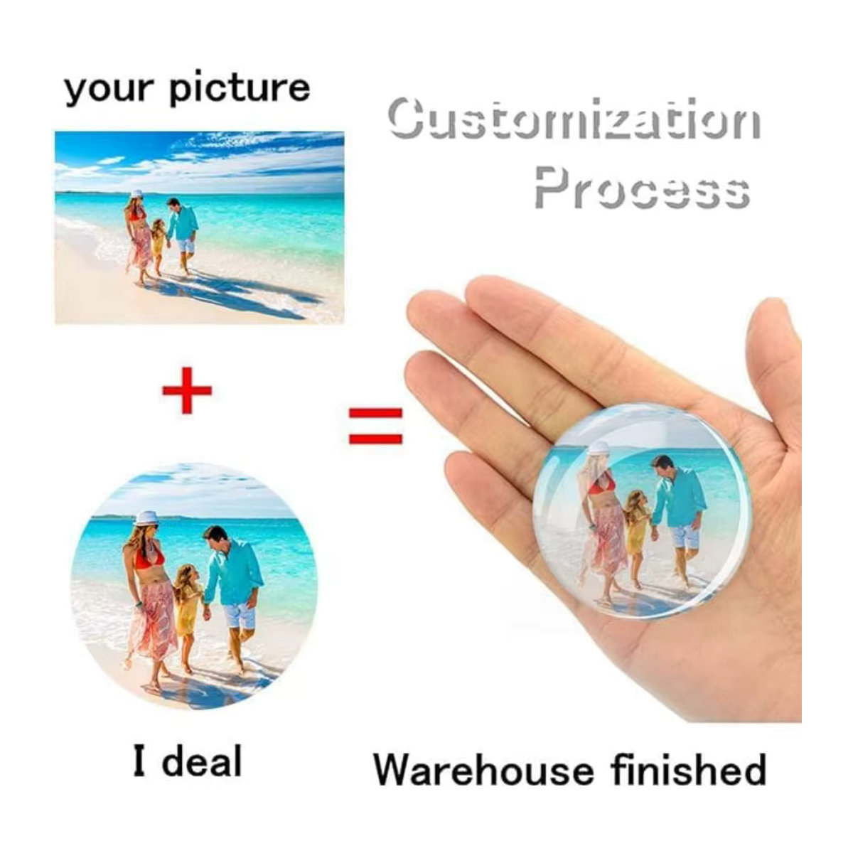 Personalisierte Kristallglas-Kühlschrankmagnete in Rundform, mehrfarbige magnetische Erinnerungsgeschenke für Küche, Büro und Heimdeko - Bild 3