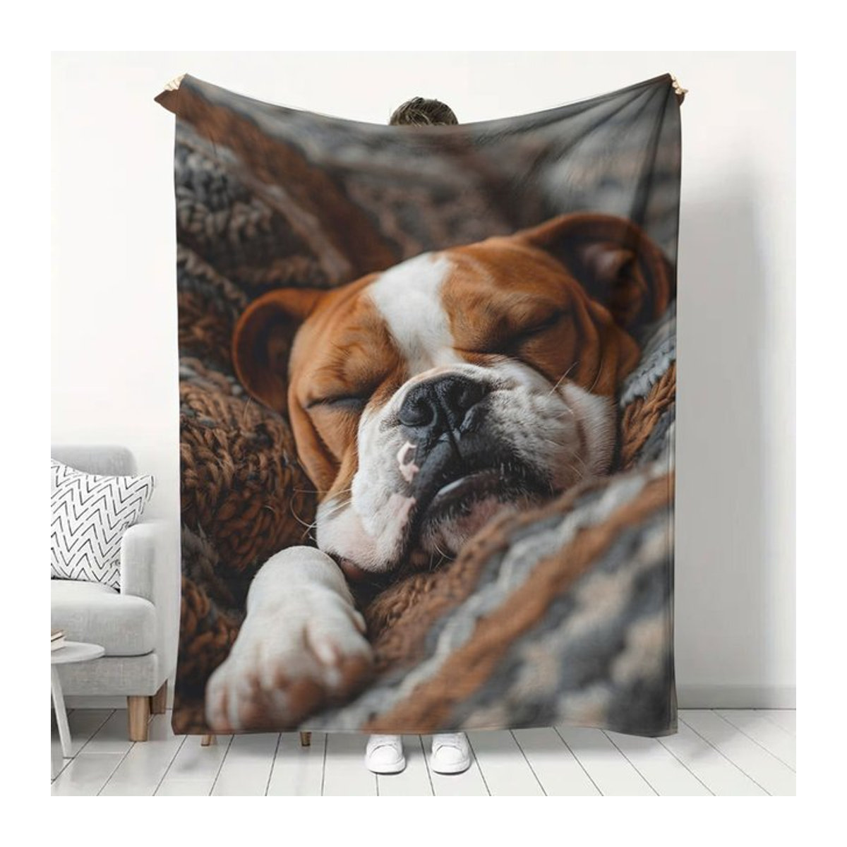 Personalisierte Kuscheldecke mit eigenem Foto aus weichem Fleece für Hunde und Katzen, mehrfarbig, Marke SRH - Bild 1