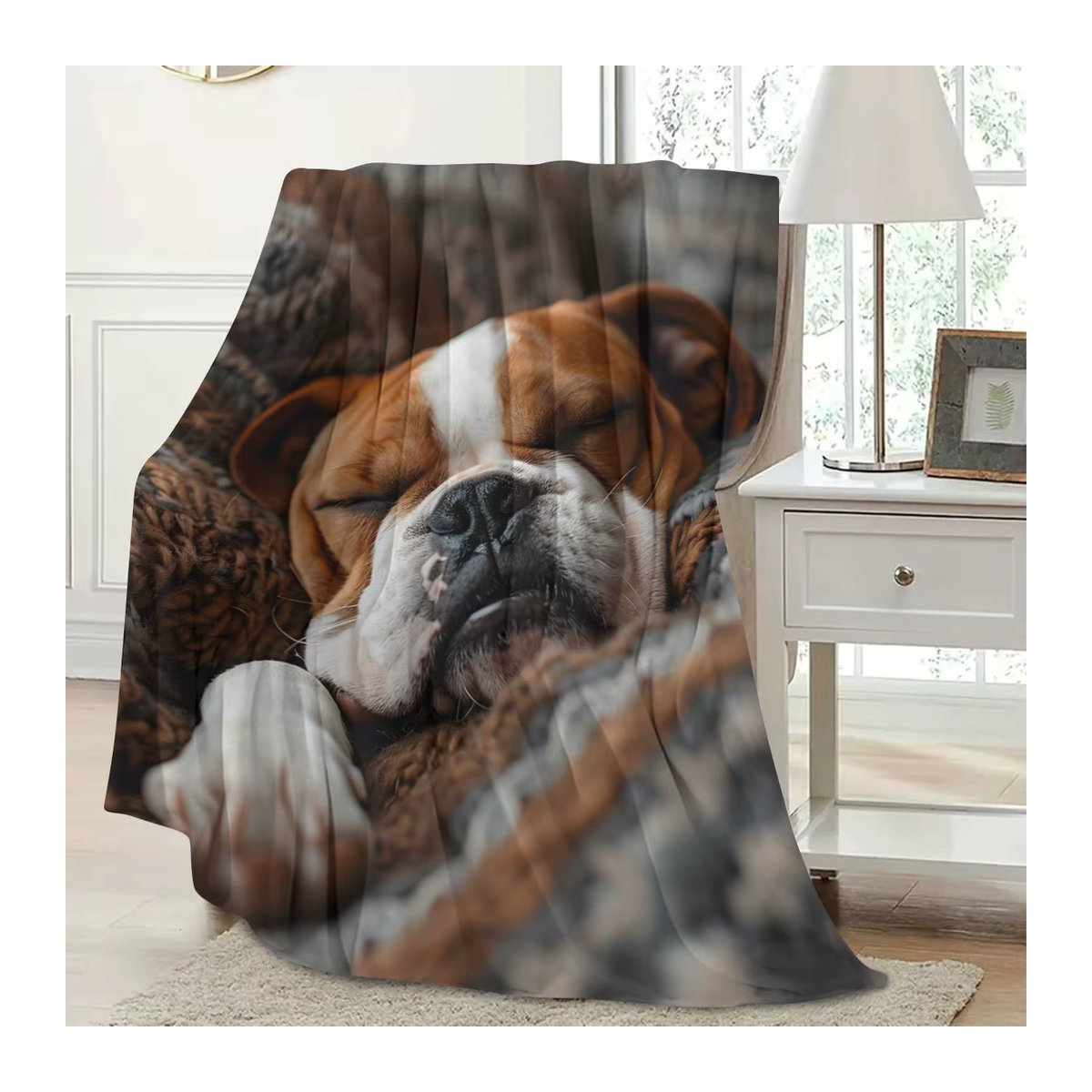 Personalisierte Kuscheldecke mit eigenem Foto aus weichem Fleece für Hunde und Katzen, mehrfarbig, Marke SRH - Bild 3