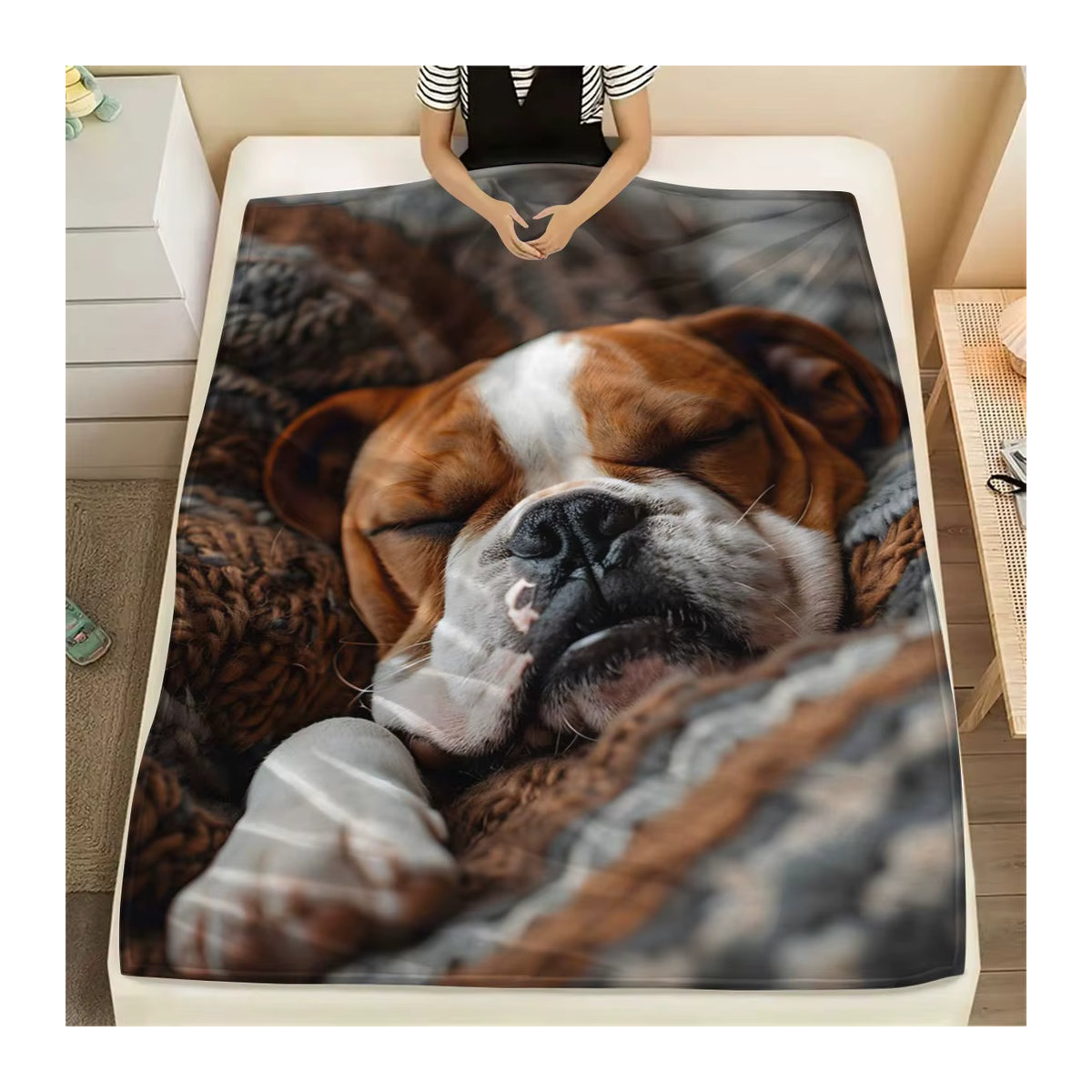 Personalisierte Kuscheldecke mit eigenem Foto aus weichem Fleece für Hunde und Katzen, mehrfarbig, Marke SRH - Bild 5