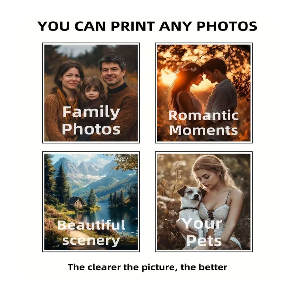 Personalisierte Leinwanddrucke als Fotoposter für Wandkunst und Heimdekoration in Weiß, Hochformat, Rechteckig - Bild 2