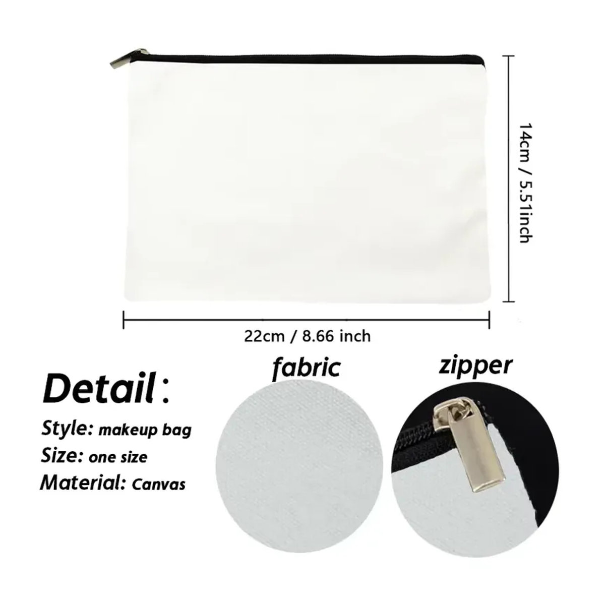 Personalisierte Make-up-Tasche von VOESETO in Weiß mit individuellem Namen für Damen als Kosmetiktasche oder Bleistiftbox - Bild 2