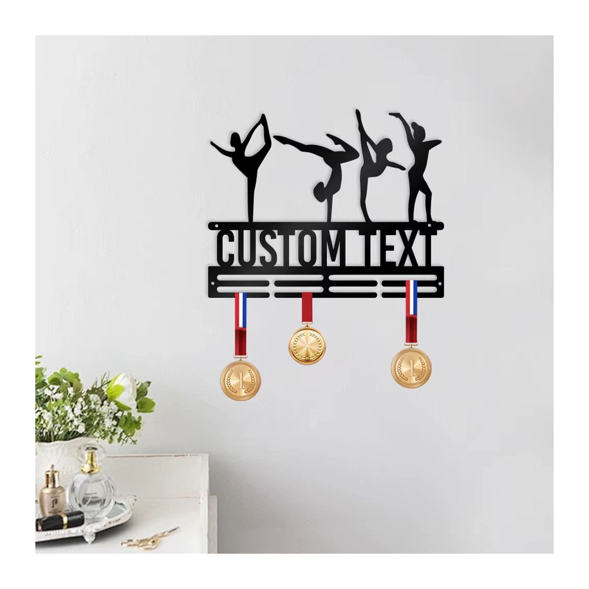 Personalisierte Metall Wanddekoration Ballett Tanz Cartoon Design für Kinder in Gold und Schwarz B: 30 cm, H: 24 cm, T: 30 cm - Bild 2