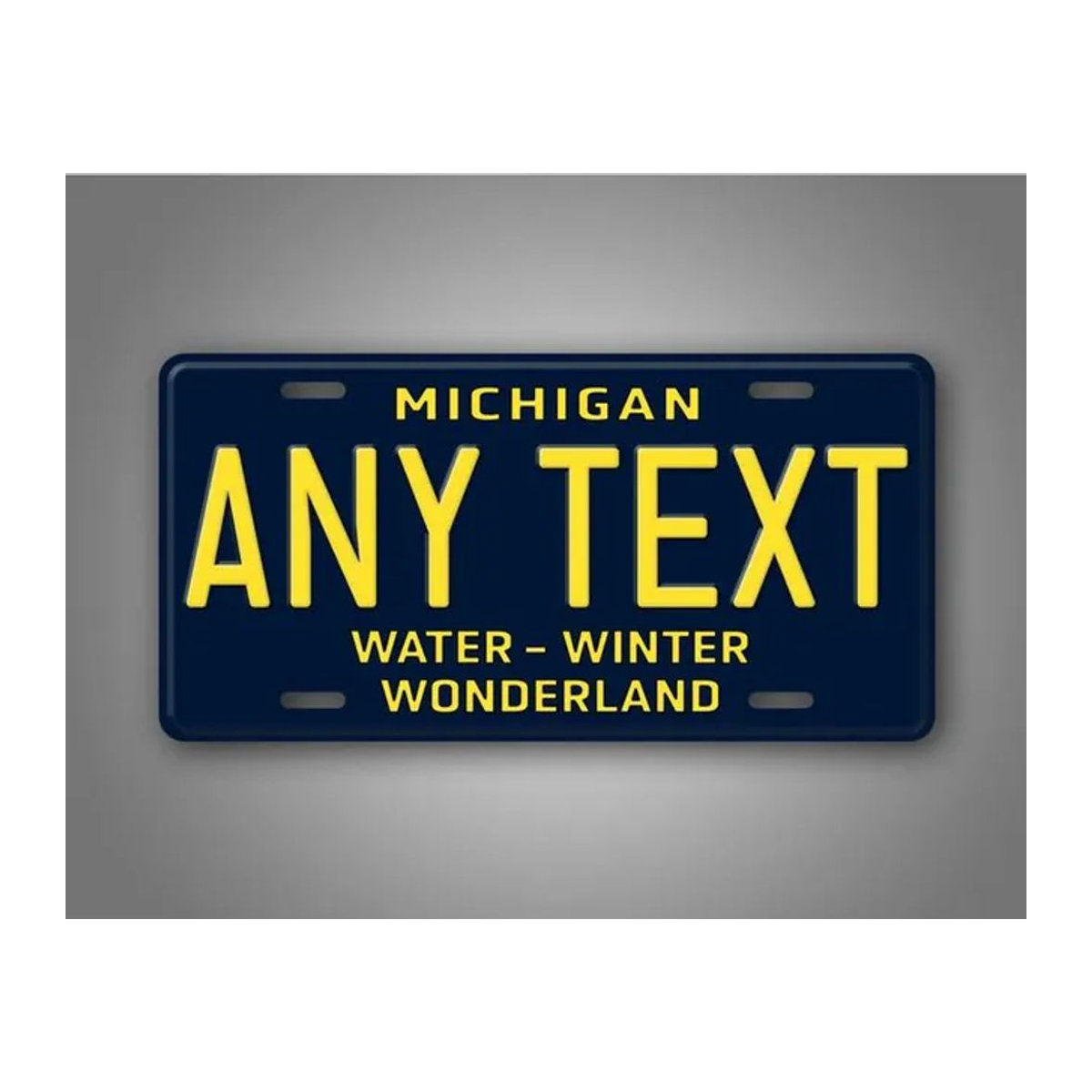 Personalisierte Metall-Wanddekoration CIFBUY Water Winter Wonderland Michigan in Blau, rechteckiges Metallschild für Zuhause - Bild 1