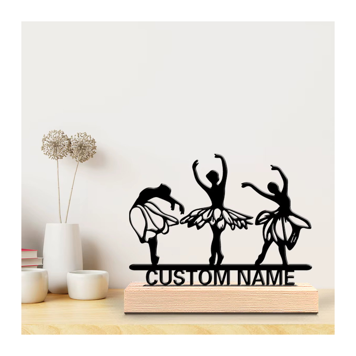 Personalisierte Metallstatue für Tanzbegeisterte in Schwarz im minimalistischen Design - Bild 2