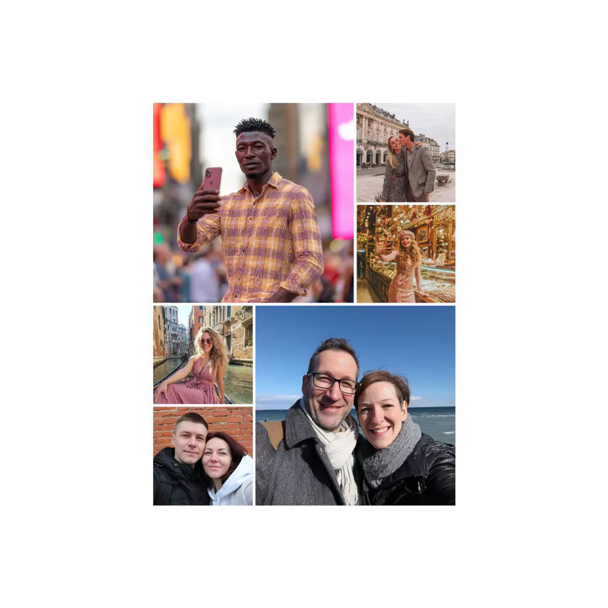 Personalisierte Multi-Foto-Leinwand als Fotocollage für deine Familie, rahmenlose Textil-Wanddekoration in Mehrfarbig, Hochformat, Rechteckig - Bild 6