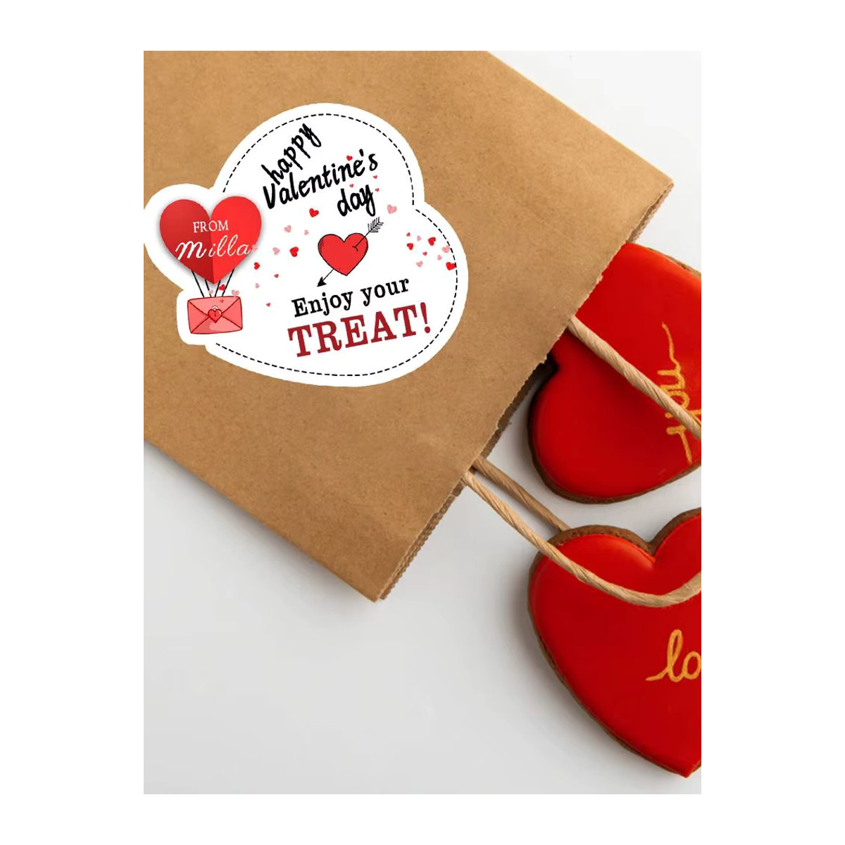 Personalisierte Namens-Liebesaufkleber WEIGAO Happy Valentine's Day Dekoration in Weiß aus Papier - Bild 7