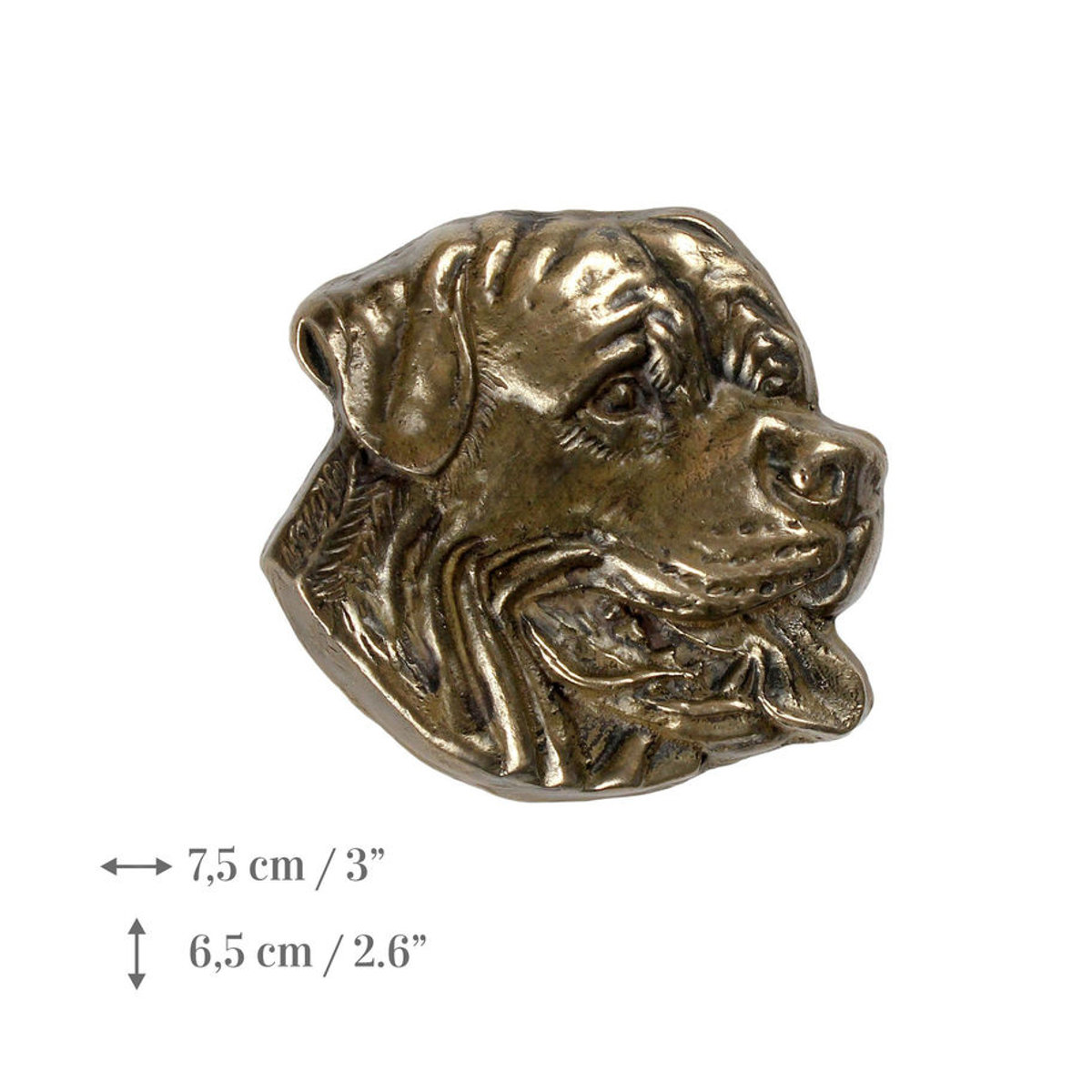 Personalisierte Rottweiler Gedenktafel von Art-Dog in Braun und Gold aus Metall und Kunstharz - Bild 3