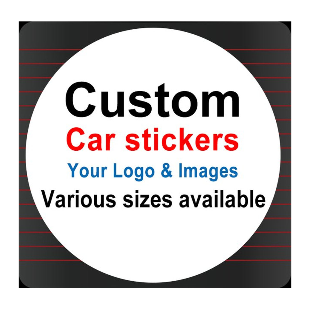 Personalisierte runde Auto- und Wandaufkleber aus wasserfestem weißem Vinyl mit eigenem Design oder Logo - Bild 1