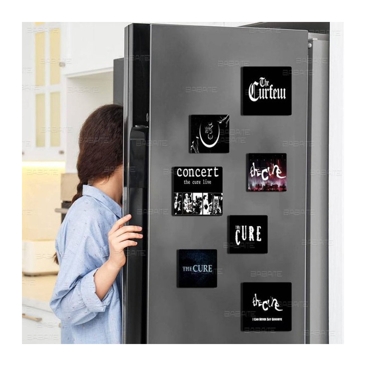 Personalisierte The Cure Logo Kühlschrankmagnete, rund, mehrfarbig, magnetische Kühlschrank-Dekoration als Erinnerungsgeschenk oder Hochzeitsgeschenk - Bild 1