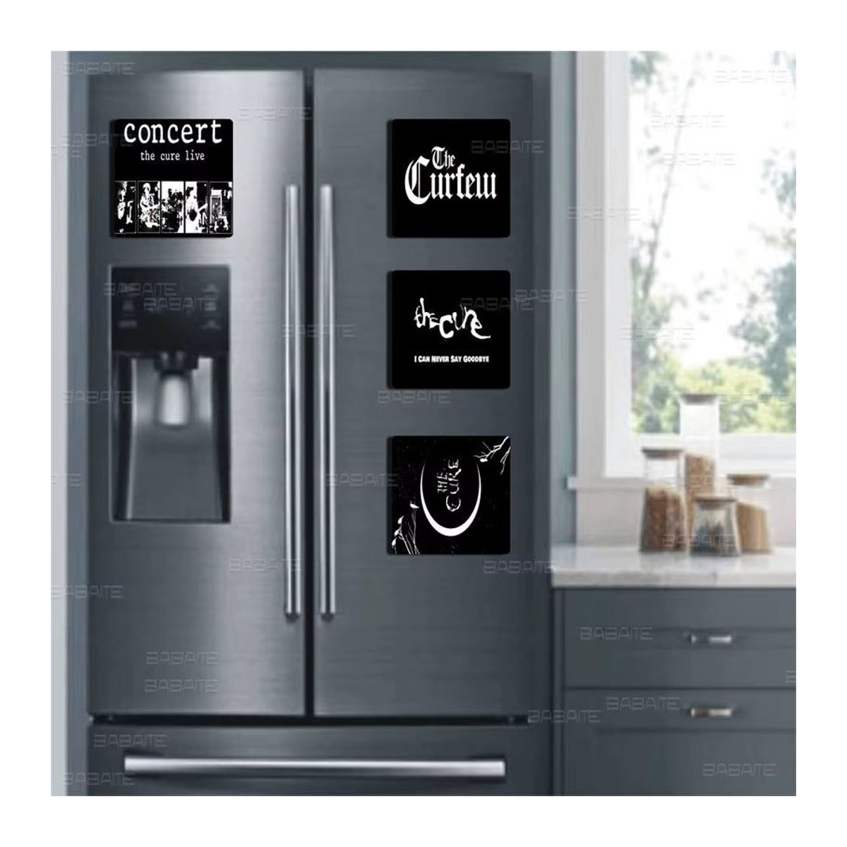 Personalisierte The Cure Logo Kühlschrankmagnete, rund, mehrfarbig, magnetische Kühlschrank-Dekoration als Erinnerungsgeschenk oder Hochzeitsgeschenk - Bild 2
