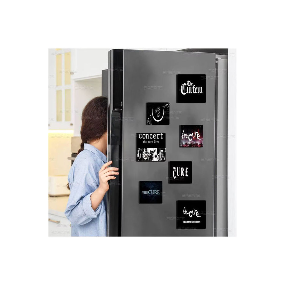 Personalisierte The Cure Logo Kühlschrankmagnete, rund, mehrfarbig, magnetische Kühlschrank-Dekoration als Erinnerungsgeschenk oder Hochzeitsgeschenk - Bild 4