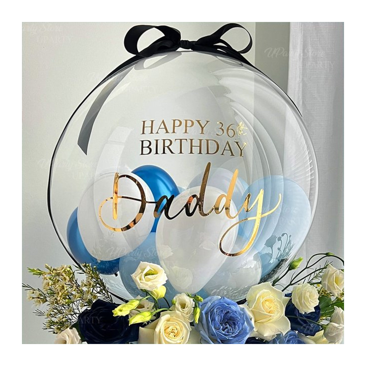 Personalisierte transparente Luftballons mit individuellem Vinyl-Aufkleber für Geburtstag, Hochzeit oder Babyparty, Farbe: Transparent - Bild 1
