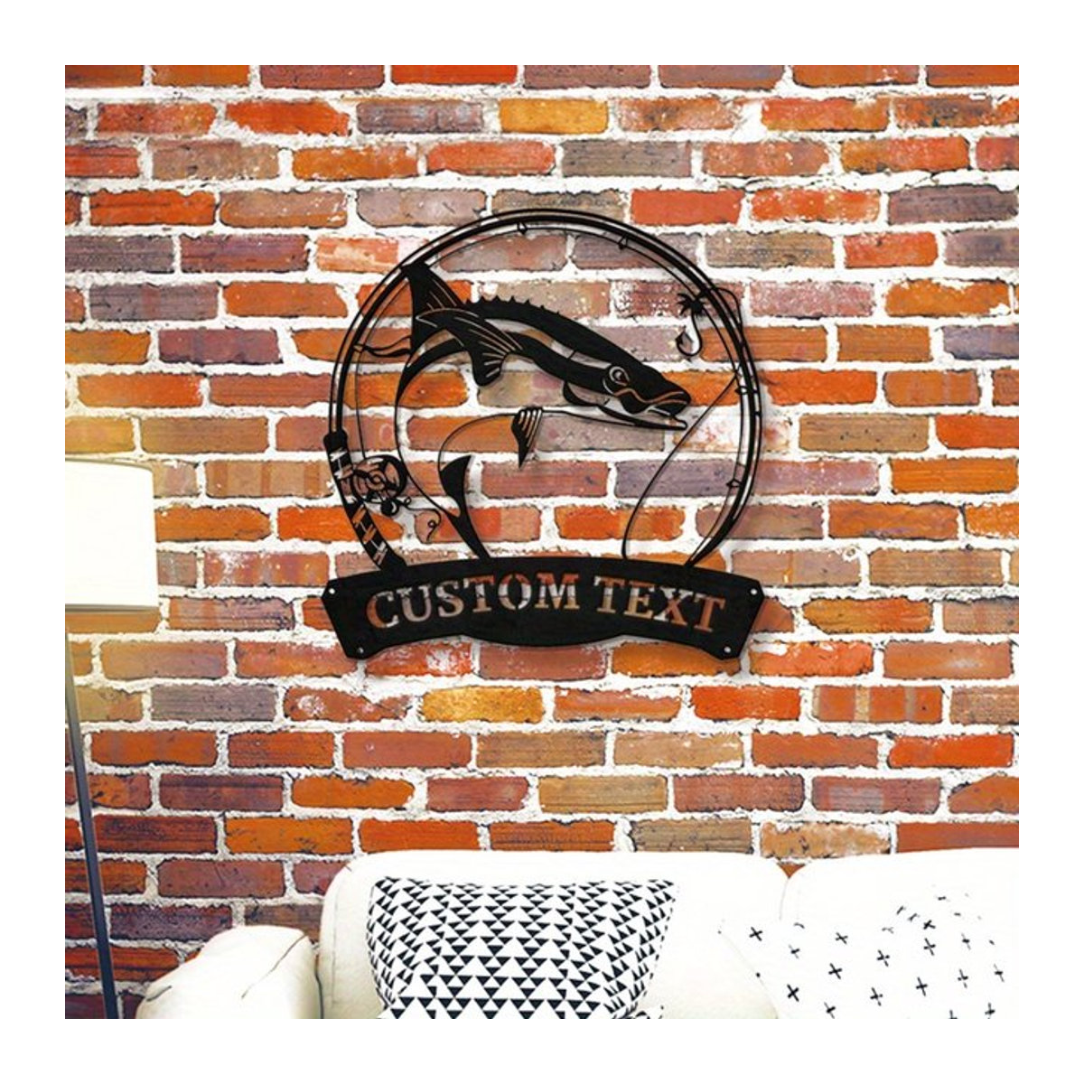 Personalisierte Wandkunst aus Metall mit Cobia-Fisch von Hello Young in Schwarz für den Außenbereich und maritime Dekoration - Bild 1