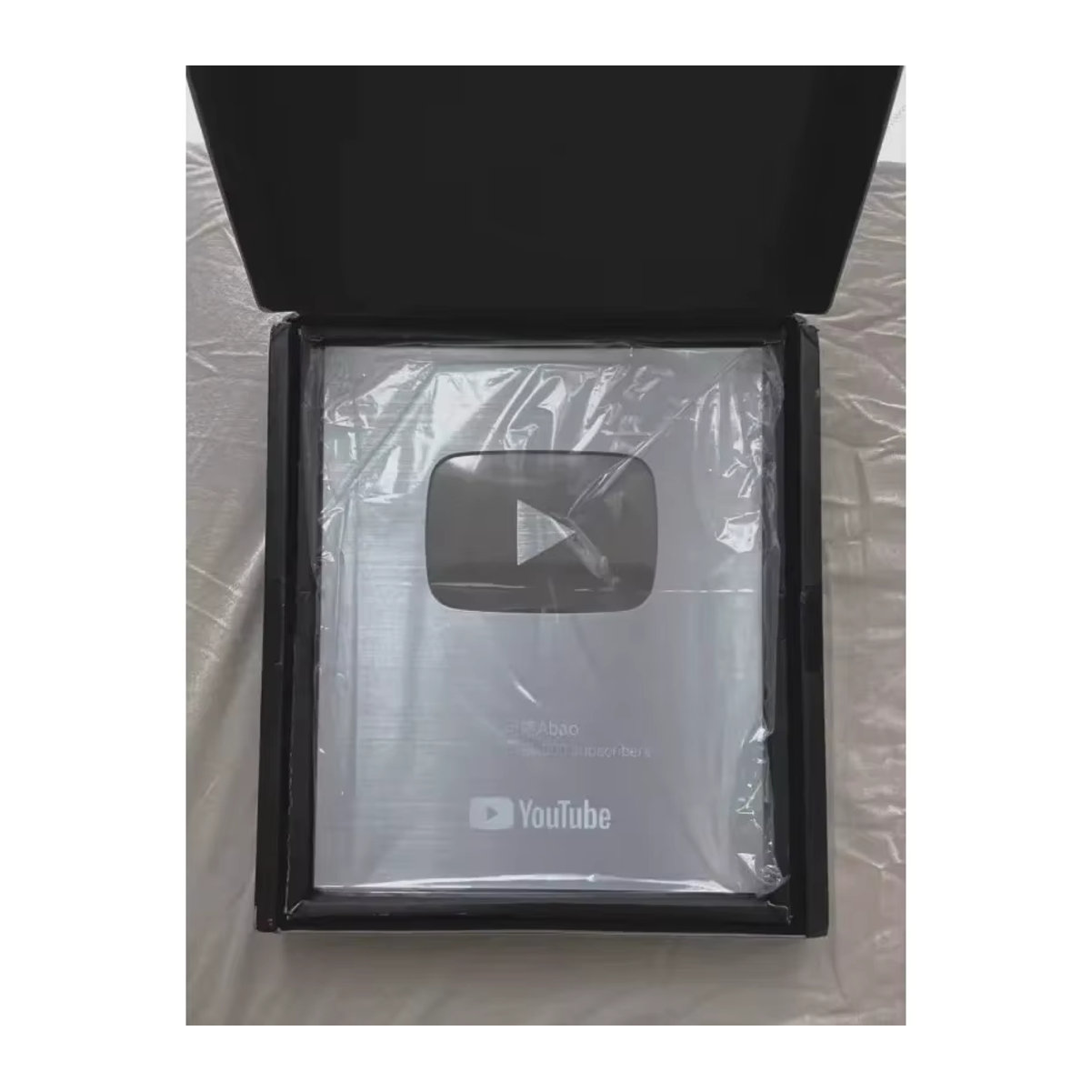 Personalisierte YouTube Play Button Trophäe von HAOYUNMA in Silber aus Metall, rechteckige Auszeichnung für Content Creator - Bild 3
