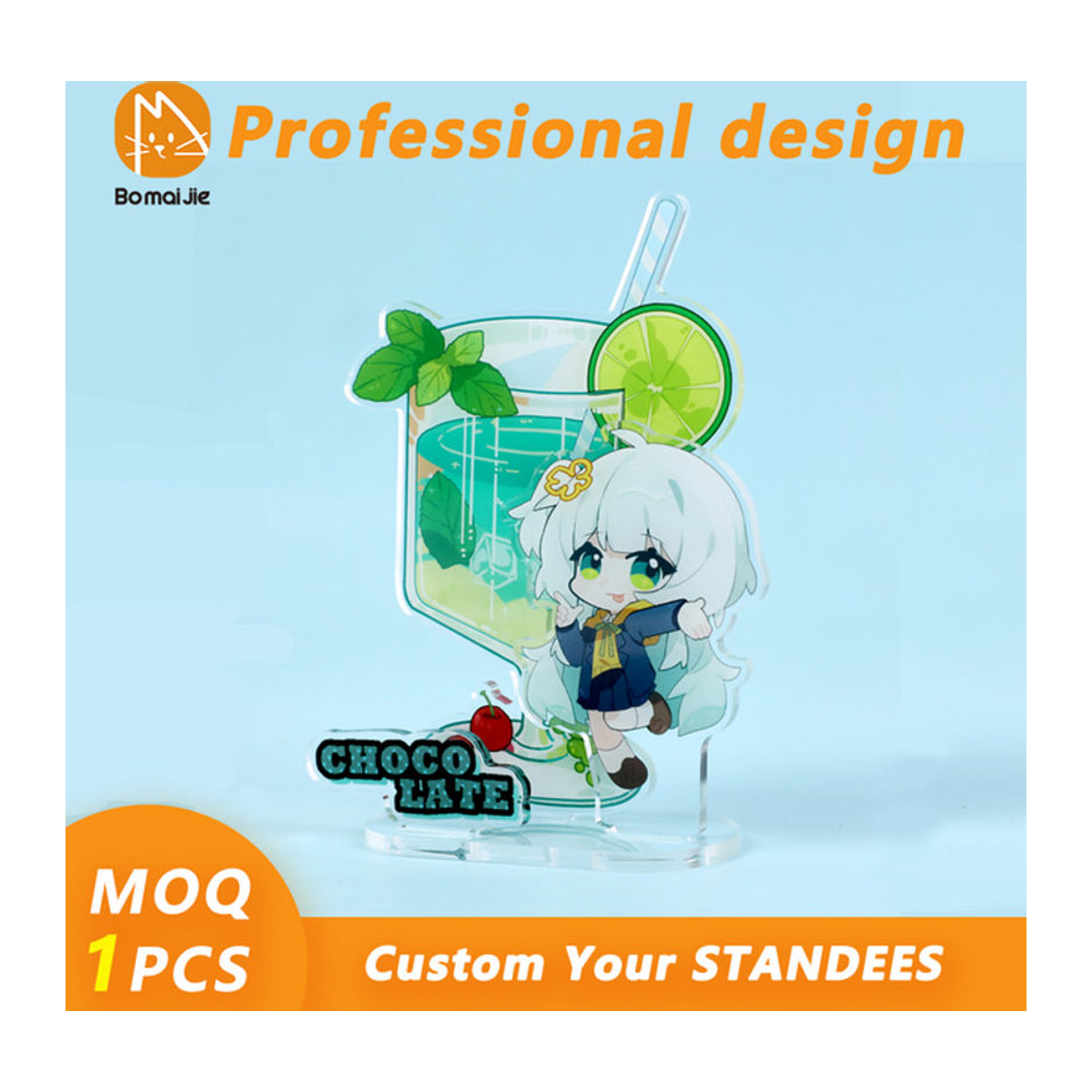 Personalisierter Acrylständer von Bomaijie mit doppelseitigem Druck, transparente Anime-Cartoon-Figur in unregelmäßiger Form zur Dekoration - Bild 1