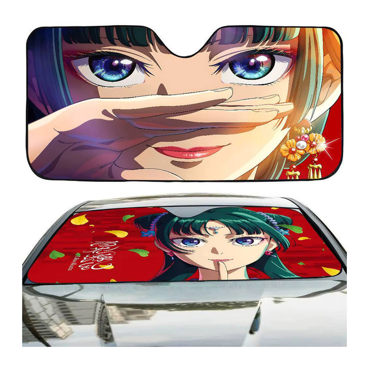Personalisierter Auto-Sonnenschutz mit The Apothecary Diaries Anime Motiv von Potdemiel, mehrfarbig, rechteckig aus Textil - Bild 2