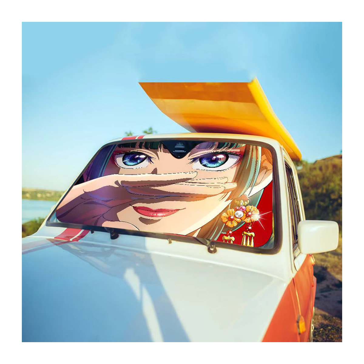 Personalisierter Auto-Sonnenschutz mit The Apothecary Diaries Anime Motiv von Potdemiel, mehrfarbig, rechteckig aus Textil - Bild 5