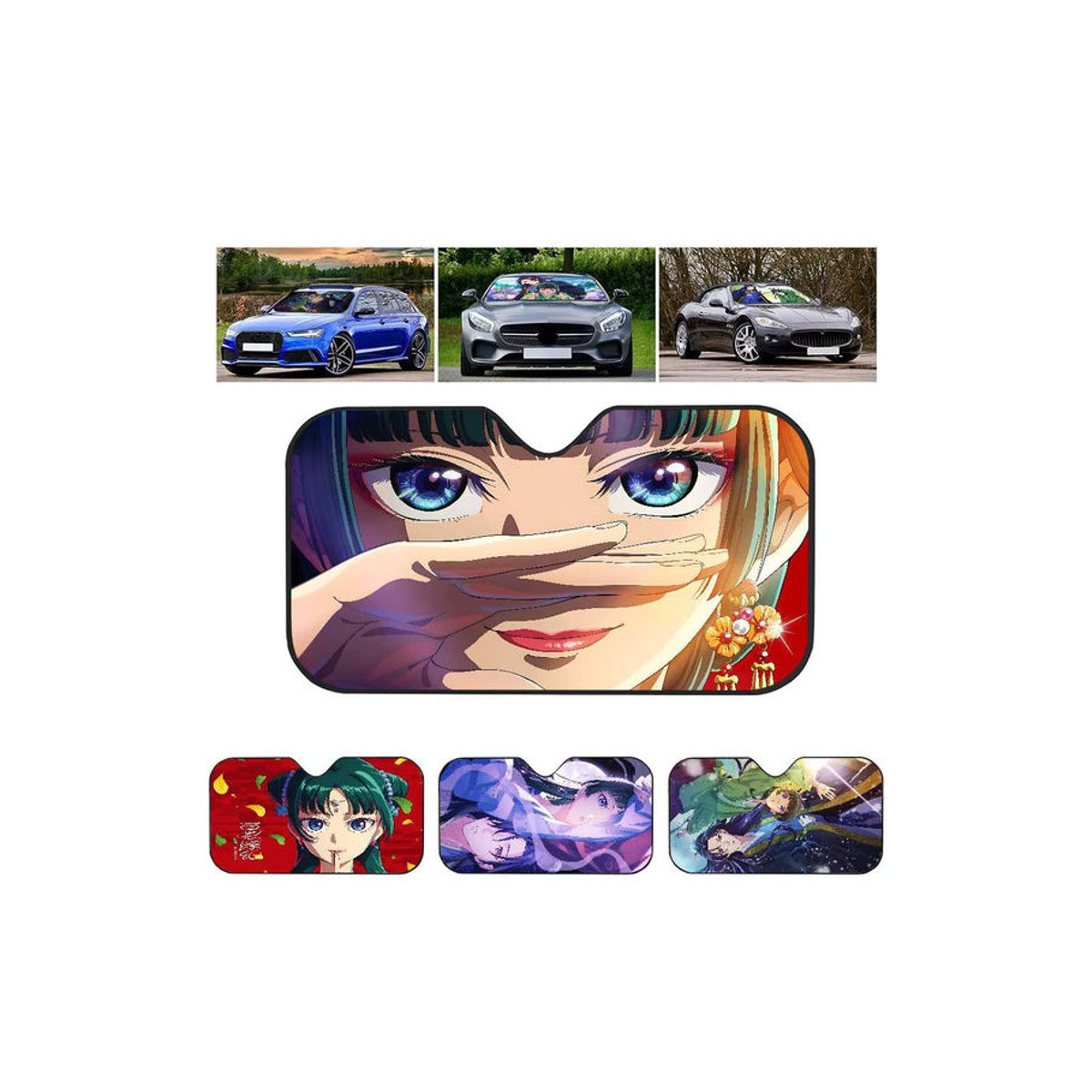 Personalisierter Auto-Sonnenschutz mit The Apothecary Diaries Anime Motiv von Potdemiel, mehrfarbig, rechteckig aus Textil - Bild 7