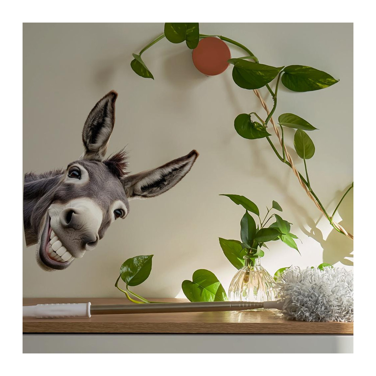 Personalisierter Fensteraufkleber mit Esel-Kopf von Chocolate Home, mehrfarbig, Breite: 29 cm, Höhe: 33 cm - Bild 2