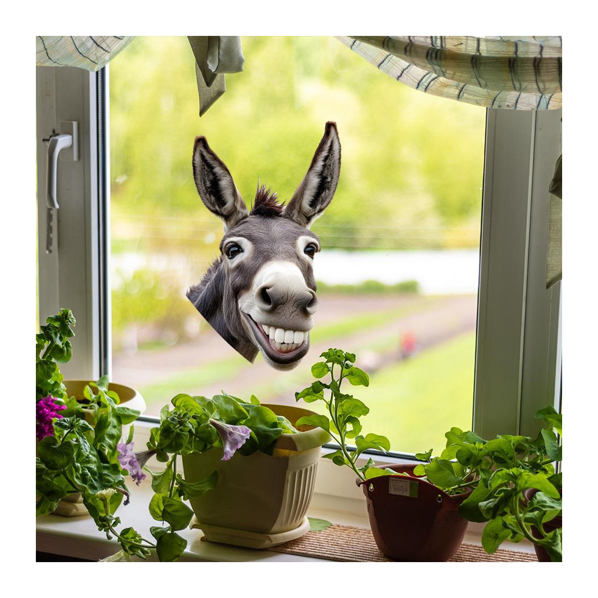 Personalisierter Fensteraufkleber mit Esel-Kopf von Chocolate Home, mehrfarbig, Breite: 29 cm, Höhe: 33 cm - Bild 3