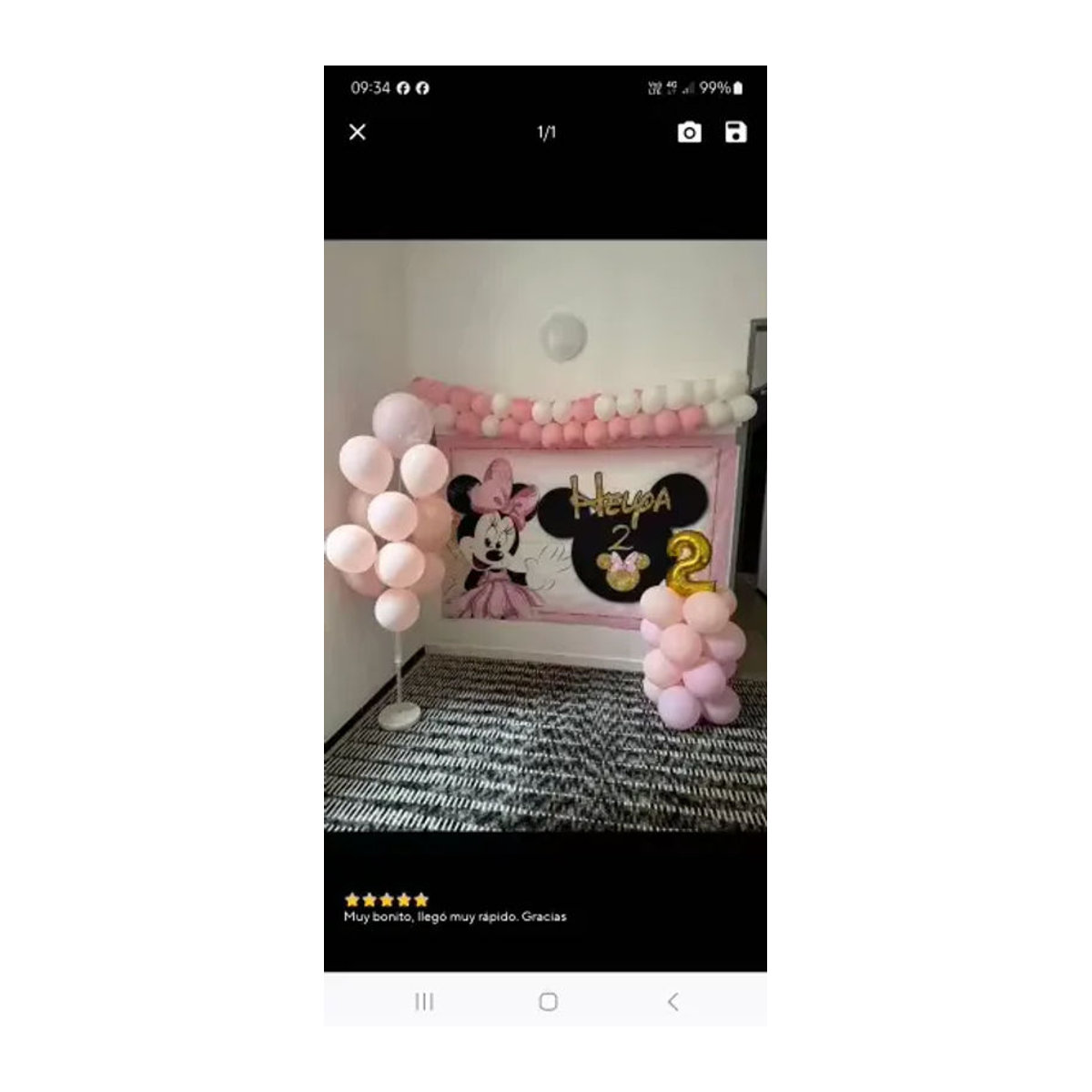 Personalisierter Fotohintergrund Minnie Motiv in Rosa für Kindergeburtstage von Potdemiel aus Vinyl, B: 150 cm, H: 100 cm - Bild 2