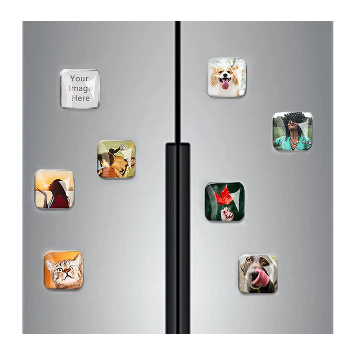 Personalisierter Glas-Kühlschrankmagnet mit eigenem Foto von EQJJYPOC, rund, mehrfarbig - Bild 4