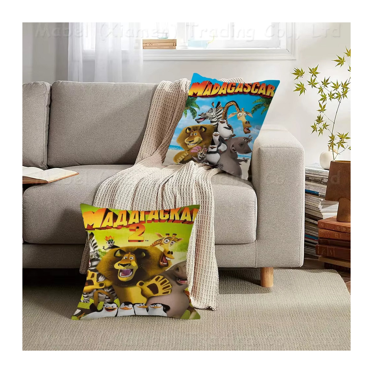 Personalisierter Kissenbezug Beast Kingdom Madagaskar Motiv in Mehrfarbig für Kinder und Schlafzimmer - Bild 2