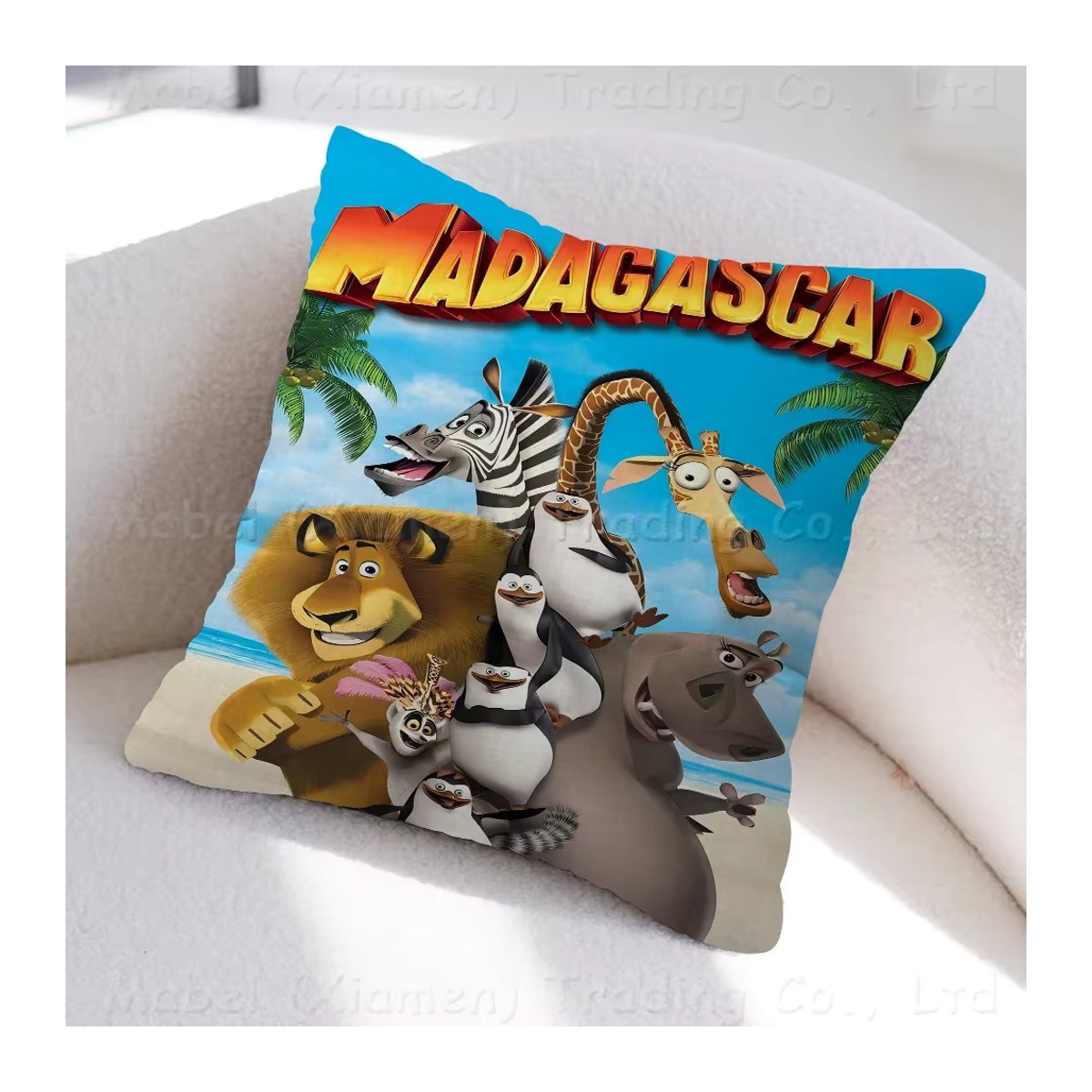 Personalisierter Kissenbezug Beast Kingdom Madagaskar Motiv in Mehrfarbig für Kinder und Schlafzimmer - Bild 3
