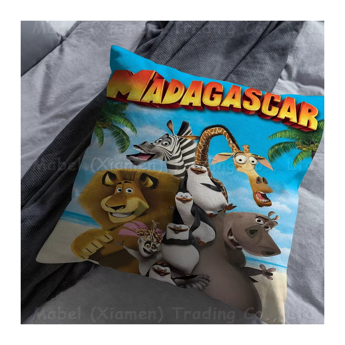 Personalisierter Kissenbezug Beast Kingdom Madagaskar Motiv in Mehrfarbig für Kinder und Schlafzimmer - Bild 5