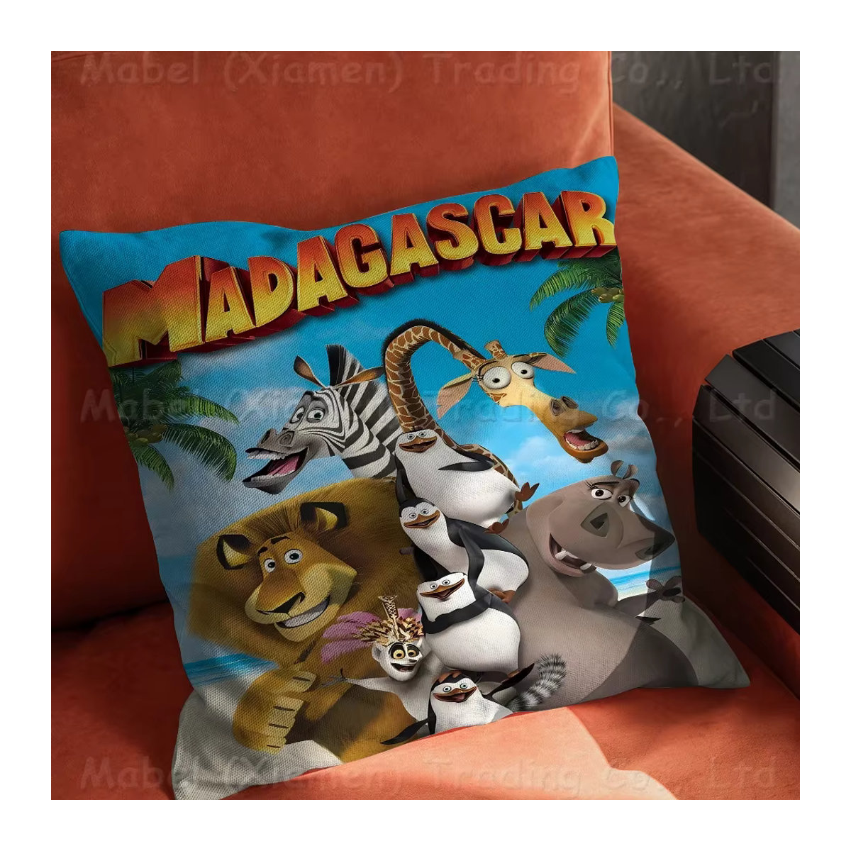 Personalisierter Kissenbezug Beast Kingdom Madagaskar Motiv in Mehrfarbig für Kinder und Schlafzimmer - Bild 6