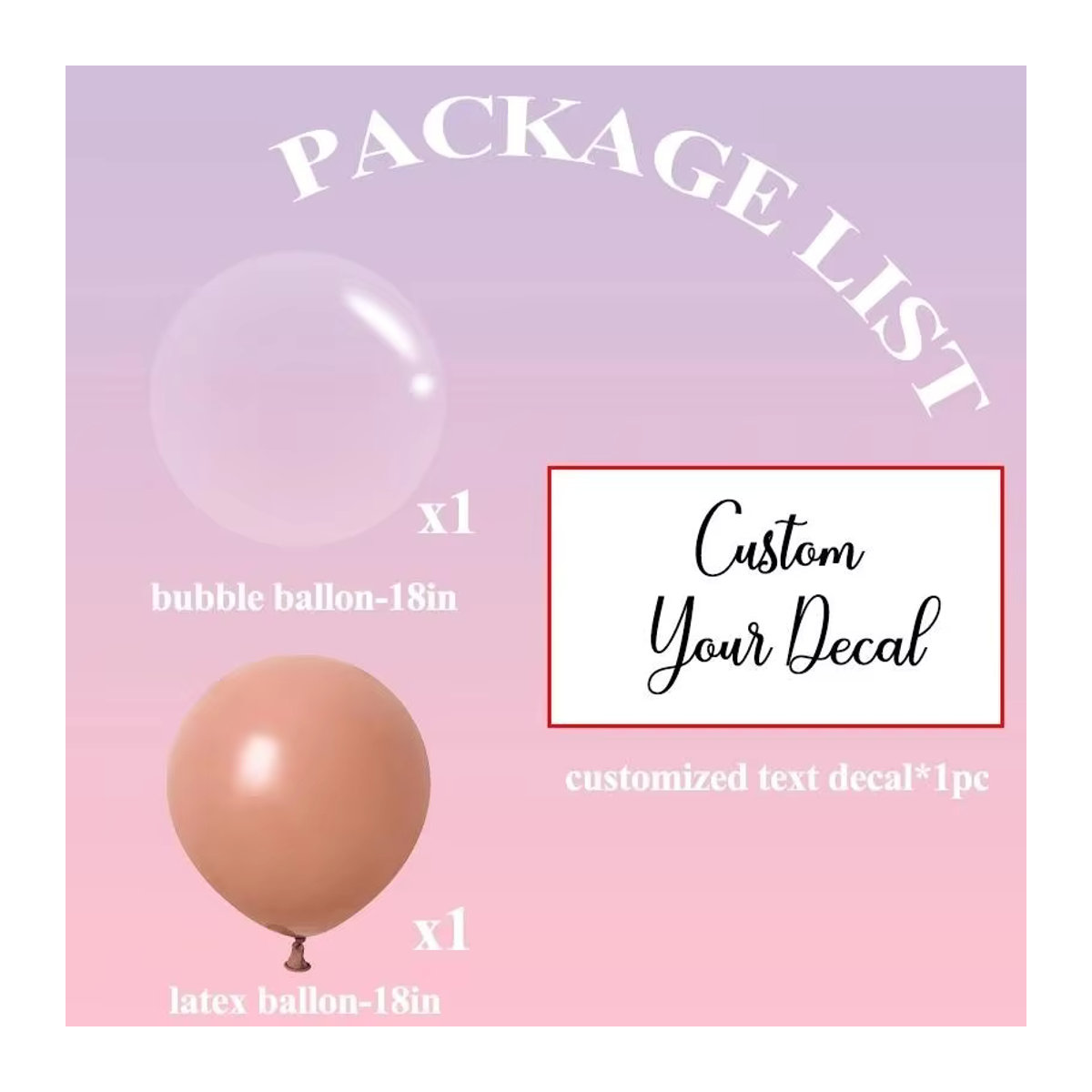 Personalisierter MicroPlush Namensballon in Rosa für Babyparty, Taufe oder Hochzeit mit Latex-Bubble-Effekt - Bild 2