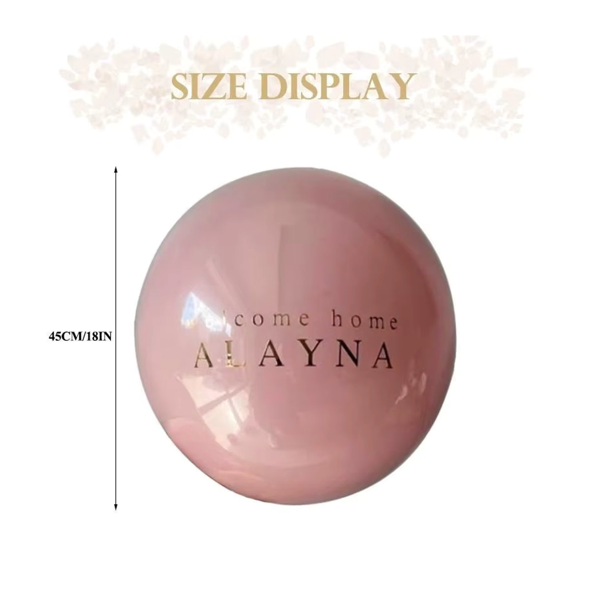 Personalisierter MicroPlush Namensballon in Rosa für Babyparty, Taufe oder Hochzeit mit Latex-Bubble-Effekt - Bild 3
