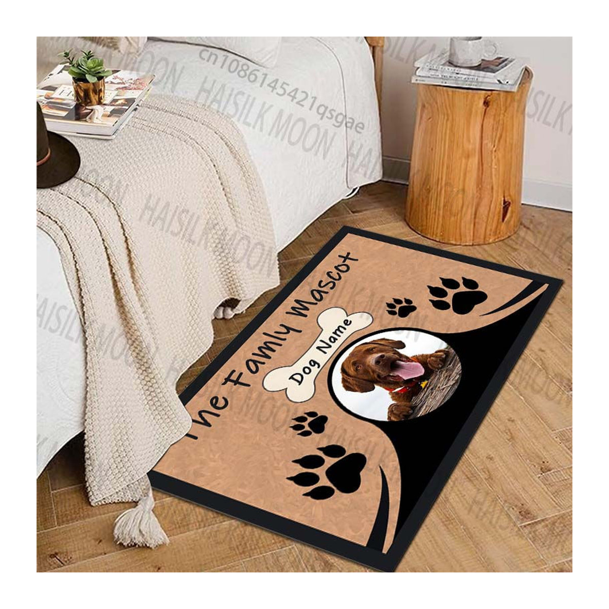 Personalisierter Teppich mit eigenem Haustierfoto von UQIDEHOME in Braun, B/T/H: 200 x 150 cm - Bild 2