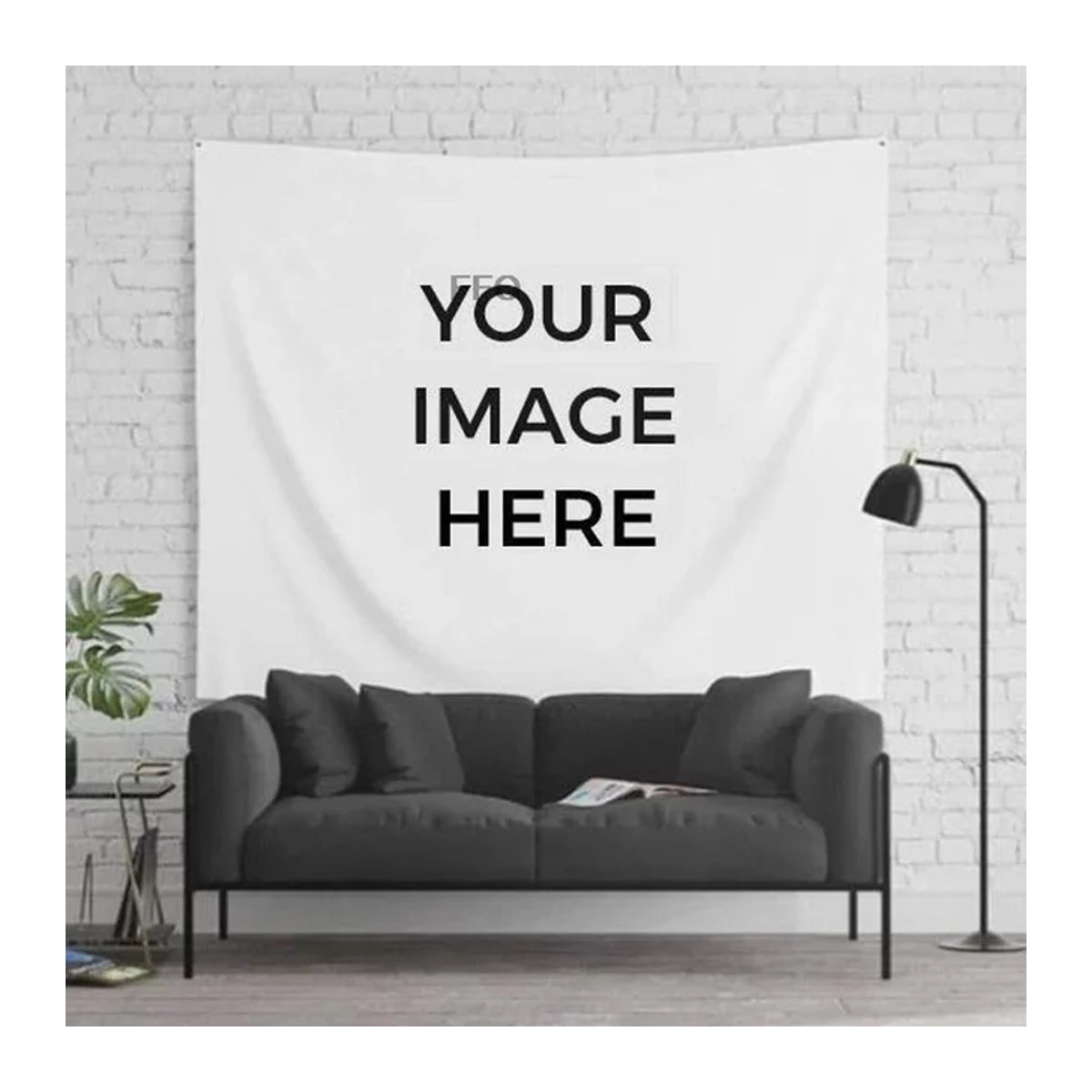 Personalisierter Wandteppich mit eigenem Foto als DIY Wanddekoration von LSQDVQ in Weiß - Bild 1