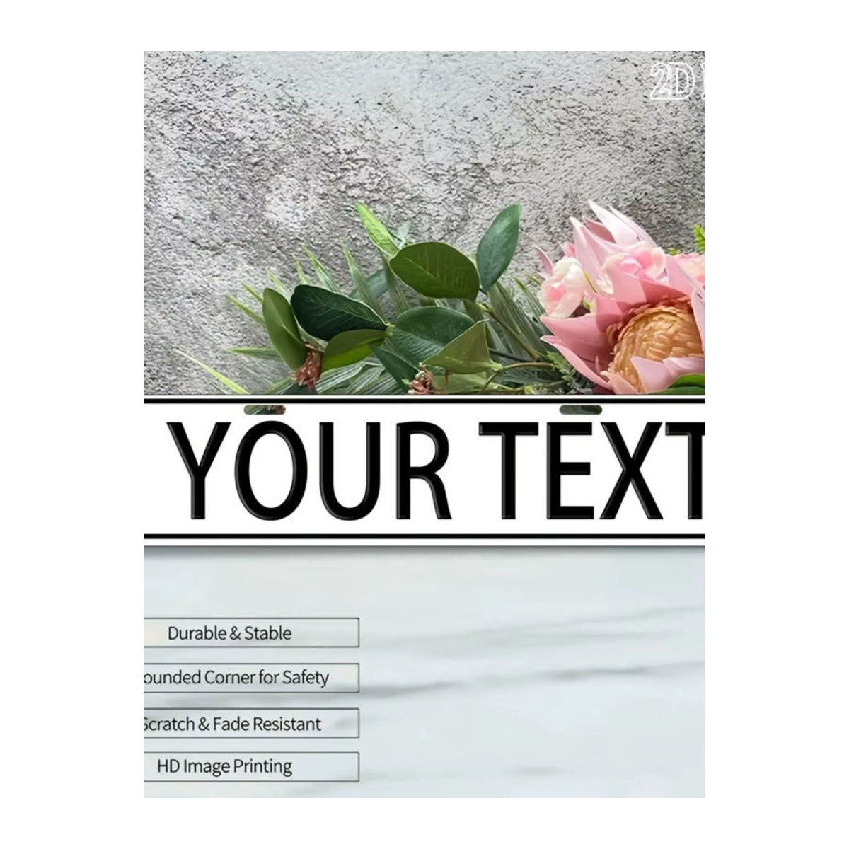 Personalisiertes europäisches Nummernschild aus Aluminium von Hello Young, B: 40 cm, mehrfarbig und weiß - Bild 5