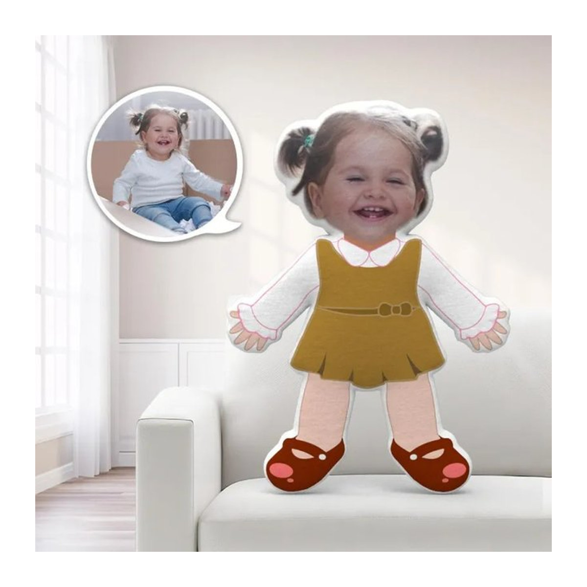 Personalisiertes Fotokissen MiniMe als individuelles Gesichtskissen und Geschenk in Mehrfarbig - Bild 1