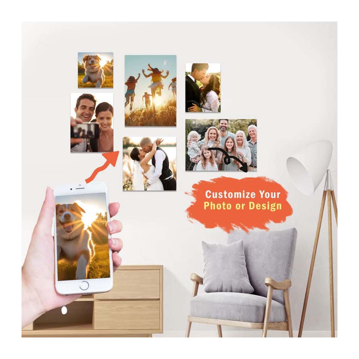 Personalisiertes Fotoposter als Leinwanddruck in Weiß für Wanddekoration und Geschenke, Hochformat, Rechteckig, Rahmenlos - Bild 2