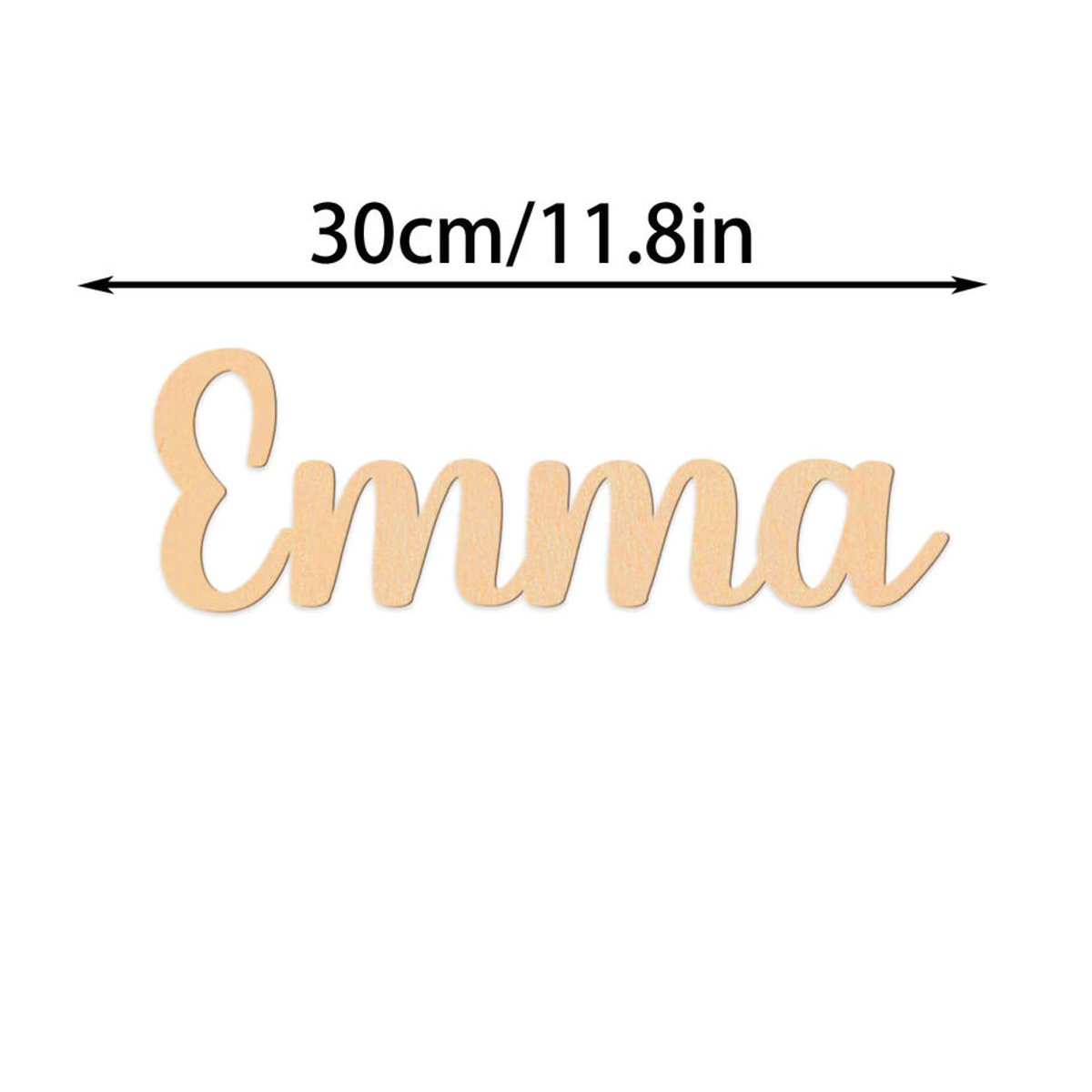 Personalisiertes Holzschild mit individuellem Namen in Beige, klassische Wanddekoration für Kinderzimmer, B/H: 30 x 30 cm - Bild 2