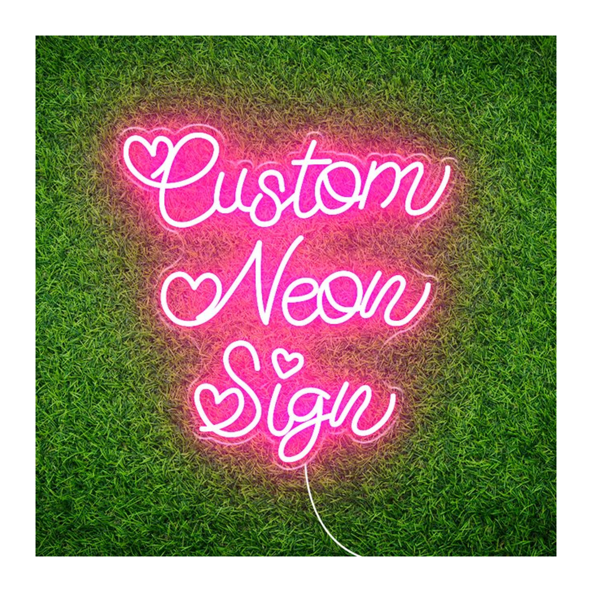 Personalisiertes LED-Neon-Schild von SZREBOW in Rosa für Wanddekoration, Hochzeiten oder Unternehmen - Bild 1