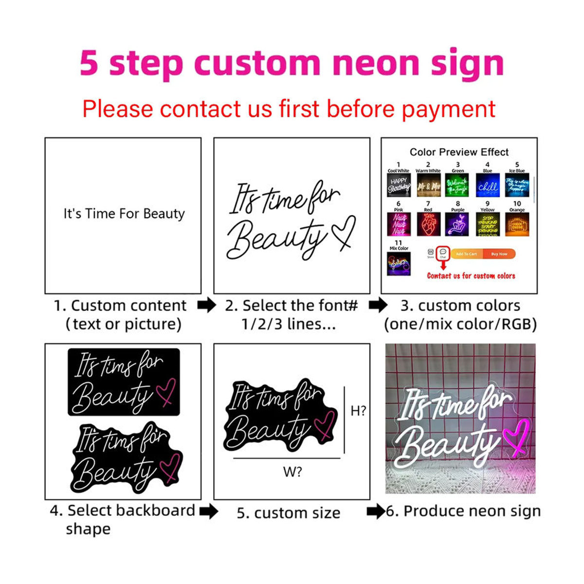 Personalisiertes LED-Neonschild von inneonlife in Bunt zur individuellen Wanddekoration für Geschäft, Hochzeit oder Party - Bild 2